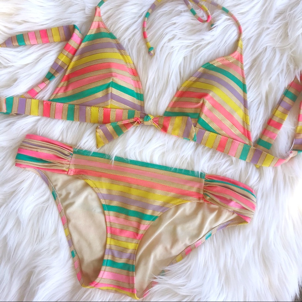 Victoria’s Secret colorful Stripe Bikini